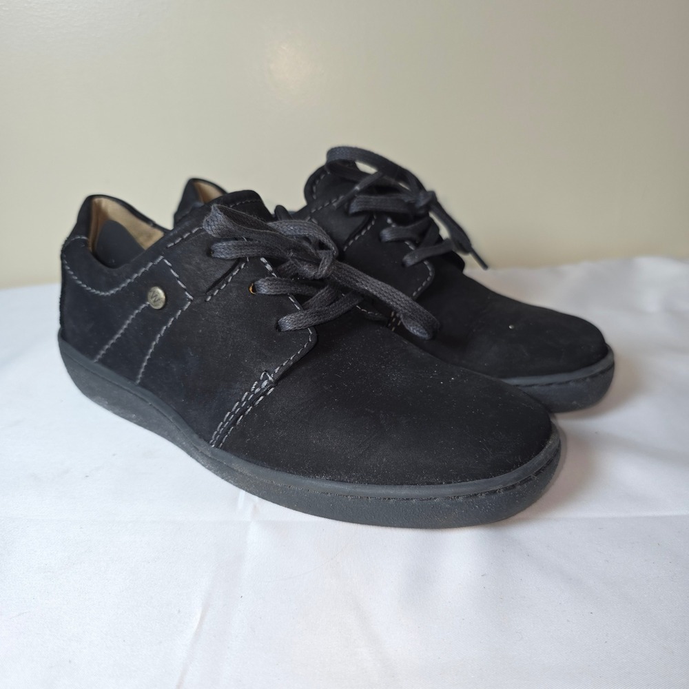 Wolky 813350 Black Nubuck Leather Lace Up Walking‎ Shoes Women EU 38 US 7-7.5